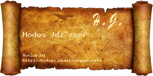 Hodos József névjegykártya